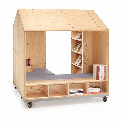 BOOKBOX CON CONTENITORE, POUF E CUSCINO