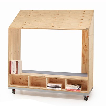 BOOKBOX CON CONTENITORE, POUF E CUSCINO