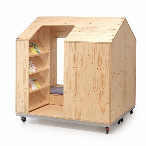 BOOKBOX CON ESPOSITORE E POUF ANGOLARE