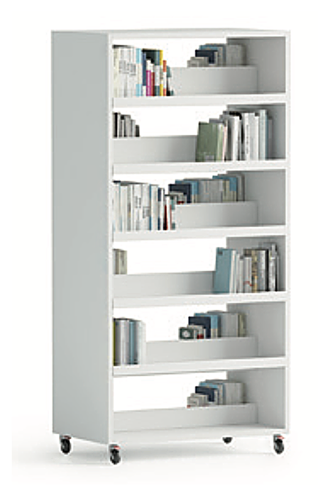 Libreria Scorrevole BestAlice 5 Ripiani Con Ruote – Mobile Contenitore In Plastica, Ripiani Removibili, Bianco, Per Studio E Casa