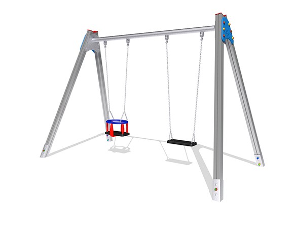 ALTALENA CON TRAVE IN ACCIAIO