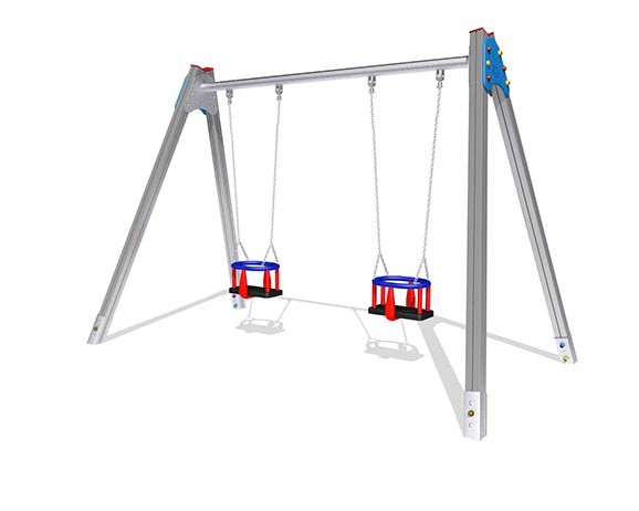 ALTALENA CON TRAVE IN ACCIAIO