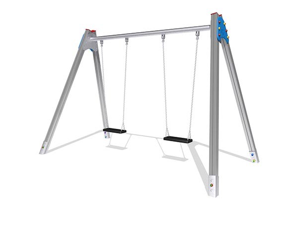 ALTALENA CON TRAVE IN ACCIAIO