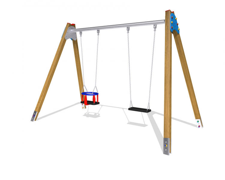 ALTALENA CON TRAVE IN ACCIAIO