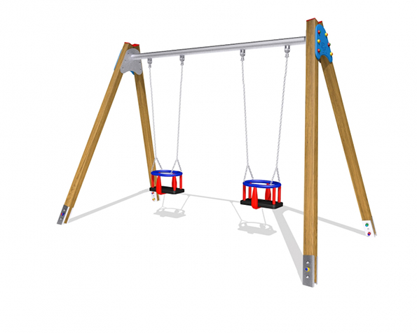 ALTALENA CON TRAVE IN ACCIAIO