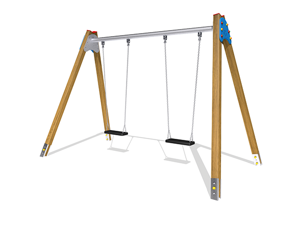 ALTALENA CON TRAVE IN ACCIAIO