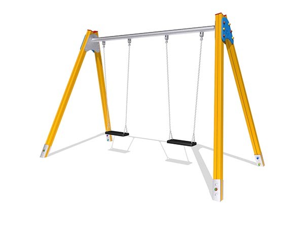 ALTALENA CON TRAVE IN ACCIAIO