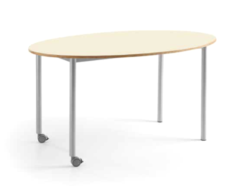 TAVOLO OVALE PICCOLO CON 2 RUOTE STR. METALLICA